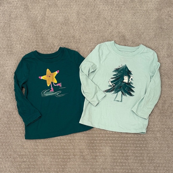 Cat & Jack Girls Holiday T-Shirt Bundle, Long Sleeved, Size 3T - Picture 1 of 10
